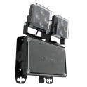 Proyector LED 1500 lúmenes, 2 focos, IP65, negro