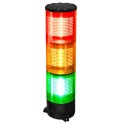 Columna luminosa 3 colores diámetro 163mm LX4 LED 24V CC/CA verde/amarillo/rojo