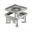 Caja cuadrada SL1 RKFN3 4 V SL1 15, tapa para cuerpo de tubo 199x199x100 acero inoxidable, A2