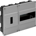 Caja distribución empotrar 8 elementos+4 precintables 277x188x55mm tapa gris