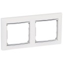 Placa 2 elementos horizontal blanco plata