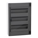 Caja de superficie PrismaSeT XS 18 módulos 3 filas puerta ahumada