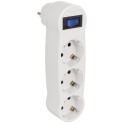 Adaptador bipolar 3 tomas TT laterales 16A 3680W blanco