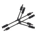 Kit conector MC4 (Ms/Hs) con deviación flexible 1-3 cable 2,5-6mm² 300mm 30A 1000V DC