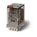 Relé industrial enchufable en zócalo SERIE 55, 4 contactos conmutados, 7A, AgNi, 24V DC, pulsador de prueba + indicador mecá