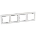 Placa 4 elementos horizontal blanco plata