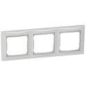 Placa 3 elementos horizontal blanco plata