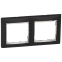 Placa 2 elementos horizontal negro plata