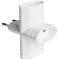 Adaptador 3 tomas bipolar 10A diámetro 4 fundas+obturador