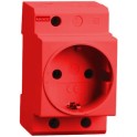 Toma de corriente modular schuko 230V AC/16A color rojo