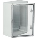 Armario estanco termoplástico 350x500x190mm IP65, IK10, protección UV, puerta lisa (transparente)