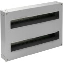 Caja distribución superficie 38 elementos 2 filas 410x270x68mm gris