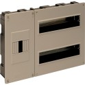 Caja distribución empotrar 24 elementos+4 precintables 2 filas 410x270x68mm tapa marfil