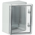 Armario estanco termoplástico 300x400x170mm IP65, IK10, protección UV, puerta lisa (transparente)