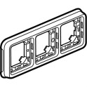 Caja empotrar horizontal 3 posiciones plexo gris