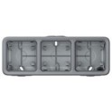 Caja superficie horizontal 3 posiciones plexo gris