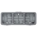 Caja superficie horizontal 3 posiciones plexo gris