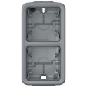 Caja superficie vertical plexo 2 elementos con conos gris