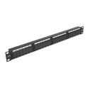 Patch panel 24 puertos CAT6 UTP con tapas + argollas